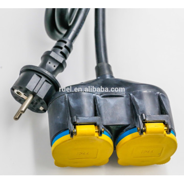 Cable de extensión de cable de goma 16A 250V cable de VDE H07RN-F 3G1.5 cable de alimentación de goma negro